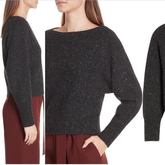 Vince Cashmere Boatneck Sweater in Charcoal - Picture 5 of 14